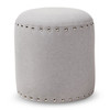 Baxton Studio Rosine Modern Light Grey Upholstered Nail Trim Ottoman 143-8143